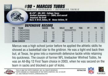 2004 Topps Chrome - Refractors #243 Marcus Tubbs Back