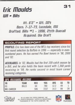 2004 Topps Draft Picks & Prospects - Chrome #31 Eric Moulds Back