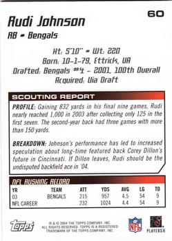 2004 Topps Draft Picks & Prospects - Chrome #60 Rudi Johnson Back