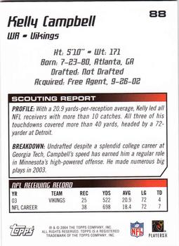 2004 Topps Draft Picks & Prospects - Chrome #88 Kelly Campbell Back