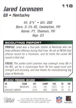 2004 Topps Draft Picks & Prospects - Chrome #118 Jared Lorenzen Back