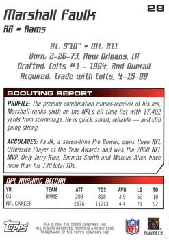 2004 Topps Draft Picks & Prospects - Gold Chrome #28 Marshall Faulk Back