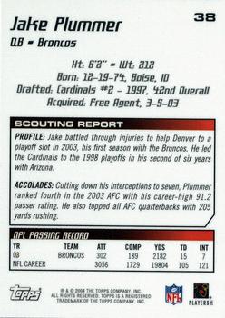 2004 Topps Draft Picks & Prospects - Gold Chrome #38 Jake Plummer Back