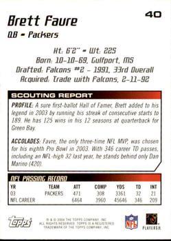 2004 Topps Draft Picks & Prospects - Gold Chrome #40 Brett Favre Back