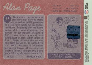 2004 Topps All-Time Fan Favorites - Autographs #AP Alan Page Back