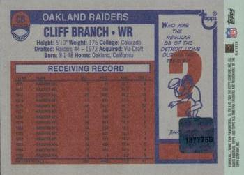 2004 Topps All-Time Fan Favorites - Autographs #CB Cliff Branch Back
