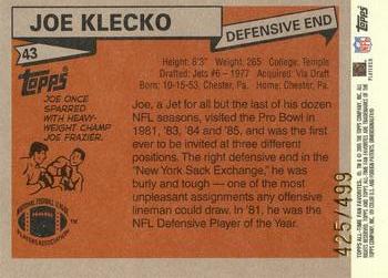 2004 Topps All-Time Fan Favorites - Chrome #43 Joe Klecko Back
