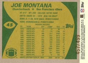 2004 Topps All-Time Fan Favorites - Chrome #45 Joe Montana Back