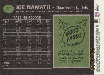 2004 Topps All-Time Fan Favorites - Chrome #47 Joe Namath Back