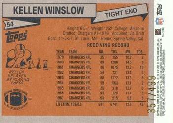 2004 Topps All-Time Fan Favorites - Chrome #54 Kellen Winslow Back