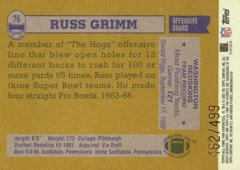 2004 Topps All-Time Fan Favorites - Chrome #76 Russ Grimm Back