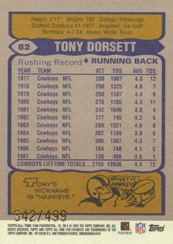 2004 Topps All-Time Fan Favorites - Chrome #82 Tony Dorsett Back