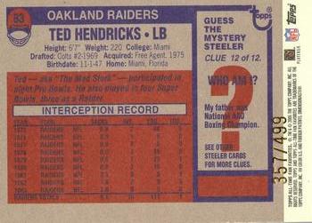 2004 Topps All-Time Fan Favorites - Chrome #83 Ted Hendricks Back