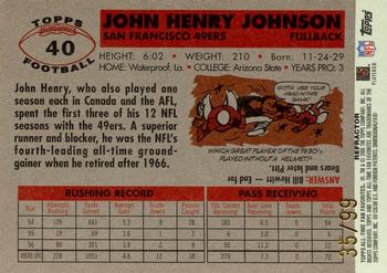 2004 Topps All-Time Fan Favorites - Chrome Refractors #40 John Henry Johnson Back
