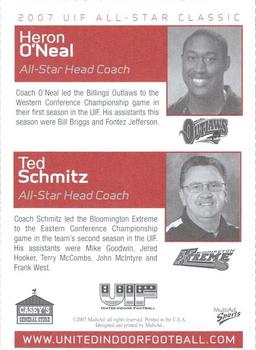 2007 MultiAd UIF All Star Classic #NNO All-Star Head Coaches (Heron O'Neal / Ted Schmitz) Back