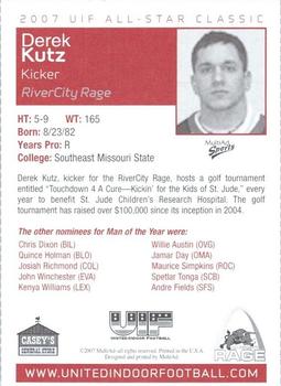 2007 MultiAd UIF All Star Classic #NNO Derek Kutz Back