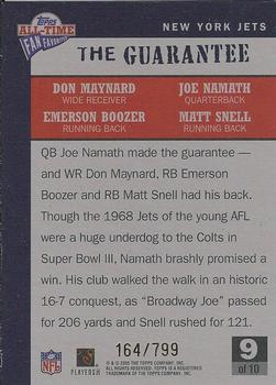 2004 Topps All-Time Fan Favorites - Jumbos #9 Don Maynard / Emerson Boozer / Joe Namath / Matt Snell Back