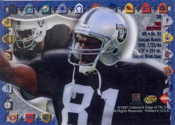 1997 Collector's Edge Excalibur - Game Gear #28 Tim Brown Back