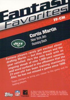 2004 Topps Pristine - Fantasy Favorites Jersey #FF-CM Curtis Martin Back