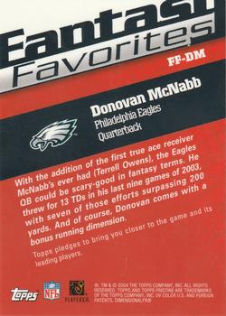 2004 Topps Pristine - Fantasy Favorites Jersey #FF-DM Donovan McNabb Back