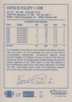 1988 Kenner Starting Lineup Cards - Unreleased Figure Aftermarket #3599111xxx Ken Easley Back