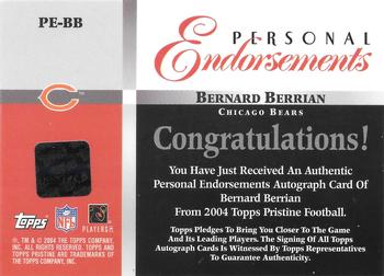 2004 Topps Pristine - Personal Endorsement Autographs #PE-BB Bernard Berrian Back