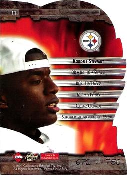 1997 Collector's Edge Excalibur - Over Lords #11 Kordell Stewart Back