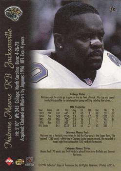 1997 Collector's Edge Extreme #76 Natrone Means Back