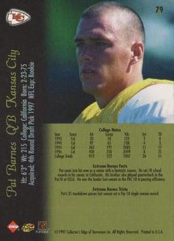 1997 Collector's Edge Extreme #79 Pat Barnes Back