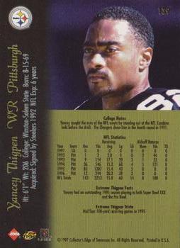 1997 Collector's Edge Extreme #139 Yancey Thigpen Back