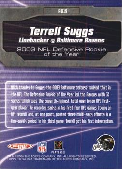 2004 Topps Total - Award Winners #AW19 Terrell Suggs Back