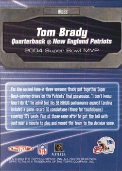 2004 Topps Total - Award Winners #AW20 Tom Brady Back