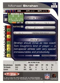 2004 Topps Total - First Edition #19 Michael Strahan Back
