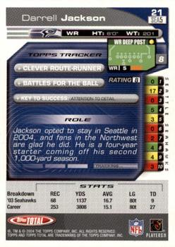 2004 Topps Total - First Edition #21 Darrell Jackson Back