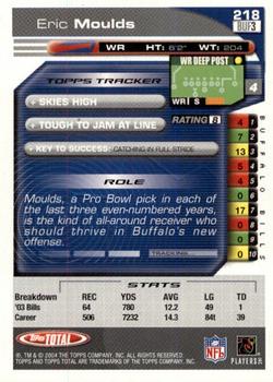 2004 Topps Total - First Edition #218 Eric Moulds Back