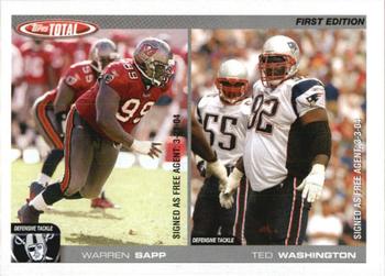 2004 Topps Total - First Edition #242 Warren Sapp / Ted Washington Front