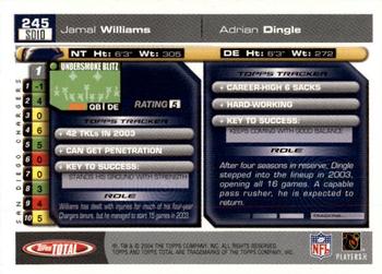 2004 Topps Total - First Edition #245 Jamal Williams / Adrian Dingle Back