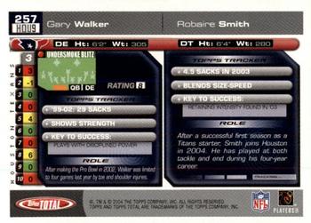 2004 Topps Total - First Edition #257 Gary Walker / Robaire Smith Back