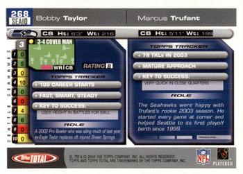2004 Topps Total - First Edition #268 Bobby Taylor / Marcus Trufant Back