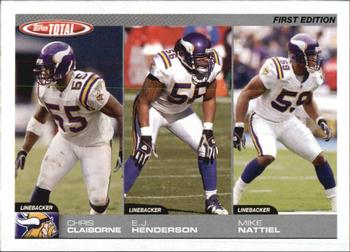 2004 Topps Total - First Edition #292 Chris Claiborne / E.J. Henderson / Mike Nattiel Front
