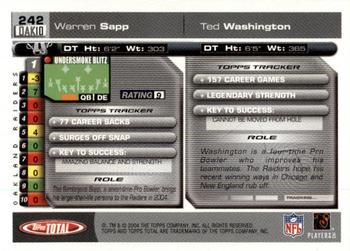 2004 Topps Total - Silver #242 Warren Sapp / Ted Washington Back