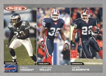 2004 Topps Total - Silver #279 Troy Vincent / Lawyer Milloy / Nate Clements Front