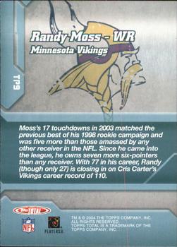 2004 Topps Total - Total Production #TP9 Randy Moss Back