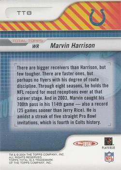 2004 Topps Total - Total Topps #TT8 Marvin Harrison Back