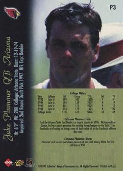 1997 Collector's Edge Extreme - Foil #P3 Jake Plummer Back