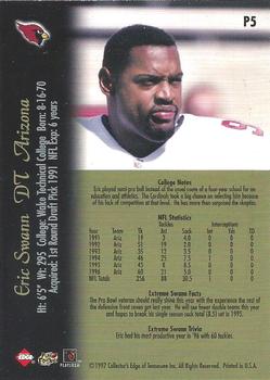 1997 Collector's Edge Extreme - Foil #P5 Eric Swann Back