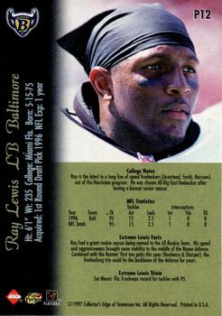1997 Collector's Edge Extreme - Foil #P12 Ray Lewis Back