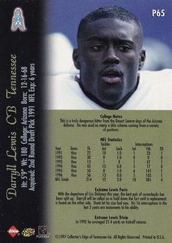 1997 Collector's Edge Extreme - Foil #P65 Darryll Lewis Back