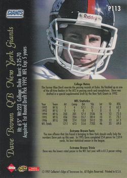 1997 Collector's Edge Extreme - Foil #P113 Dave Brown Back