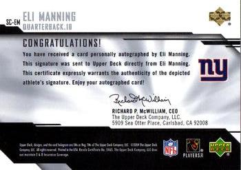 2004 UD Diamond Pro Sigs - Signature Collection #SC-EM Eli Manning Back